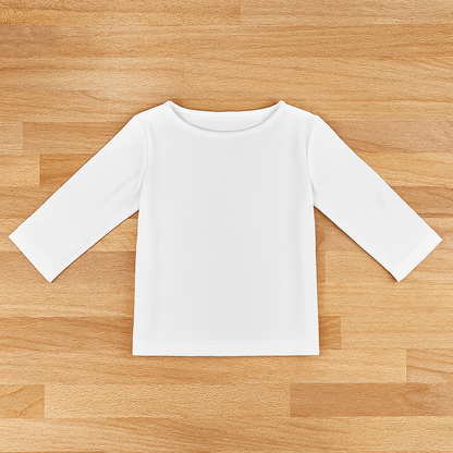A You Serious Clark? Cotton 2-Piece Boy Clothes Set, size 3-4T, includes a plain white long sleeve shirt with a round neckline.