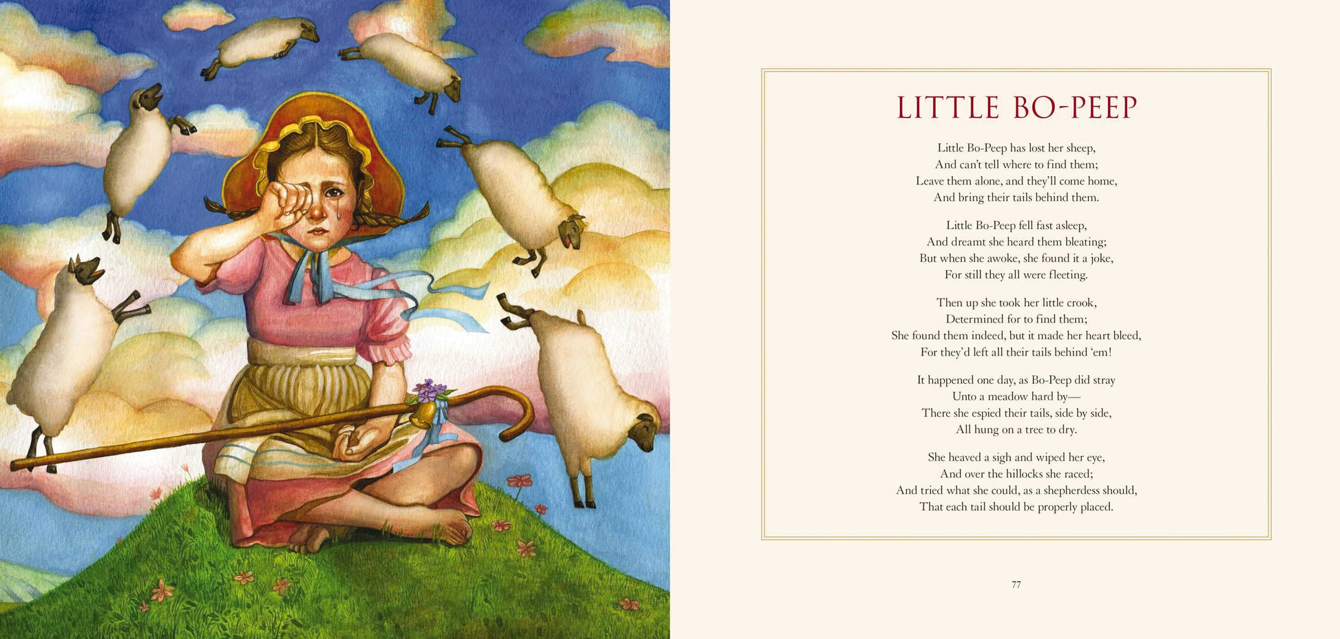 Little Bo-Peep" Classic Mother Goose Rhymes Illustrated book. Available sizes: hardcover, paperback. Ideal bedtime story.