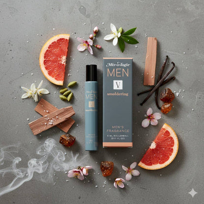 Men's V (smoldering) Cologne Oil Rollerball and box; sizes available: rollerball.