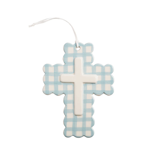 Scallop Edge Ceramic Cross