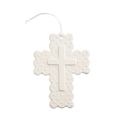 Scallop Edge Ceramic Cross
