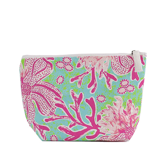 Bora Bora Cosmetic Bag in Aruba/Hot Pink