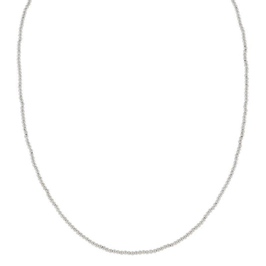 My Golden Chain! 18K White Gold Plated X-Small Ball Beaded Strand Necklace