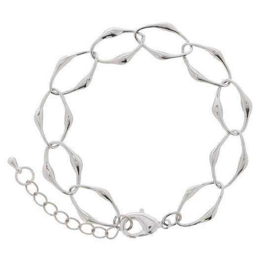 Make Mine Golden! 18K White Gold Plated Abstract Link Chain Bracelet