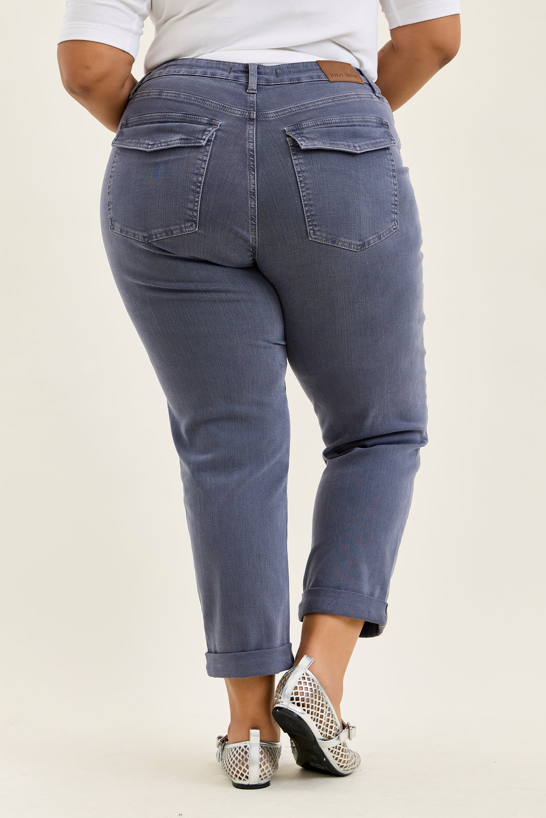 Judy Blue Aurora Weekender Vintage Indigo Jeans, slim straight fit; available in sizes 0-24.