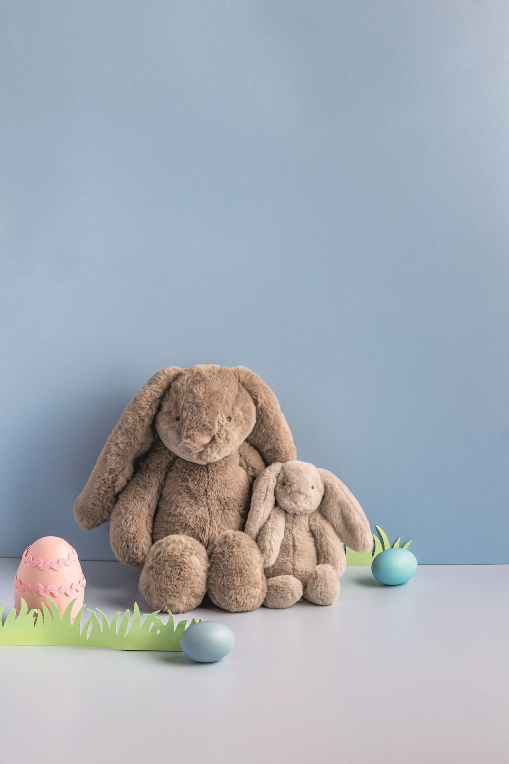 Mama & Baby Plush Set: two plush bunnies, available in small and large sizes.