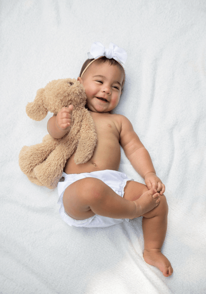 Muslin Swaddle & Rattle Set, soft fabric. Available in S, M, L sizes.