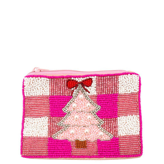 Checker Christmas Tree Coin Bag