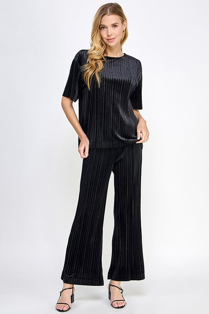 Pleated Velvet Set