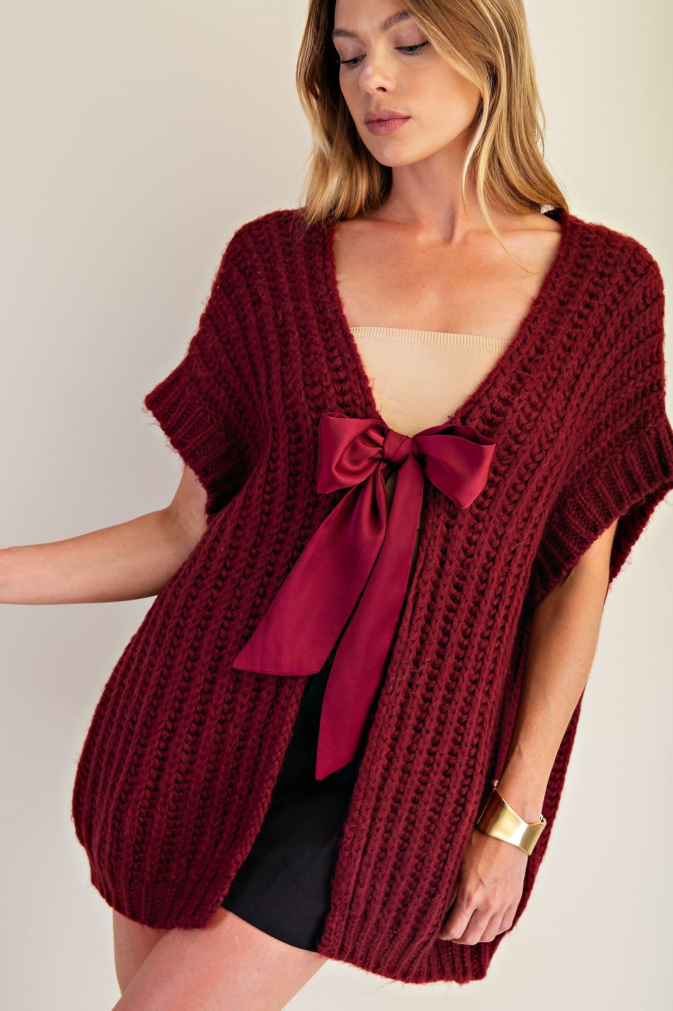 Wine Ribbon Sweater