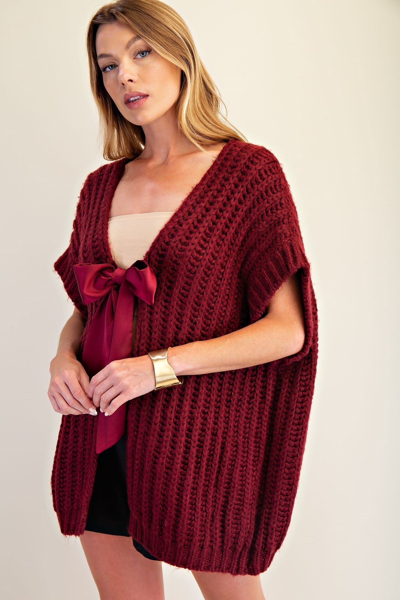 Wine Ribbon Sweater