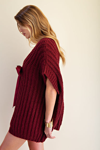 Wine Ribbon Sweater