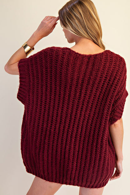 Wine Ribbon Sweater