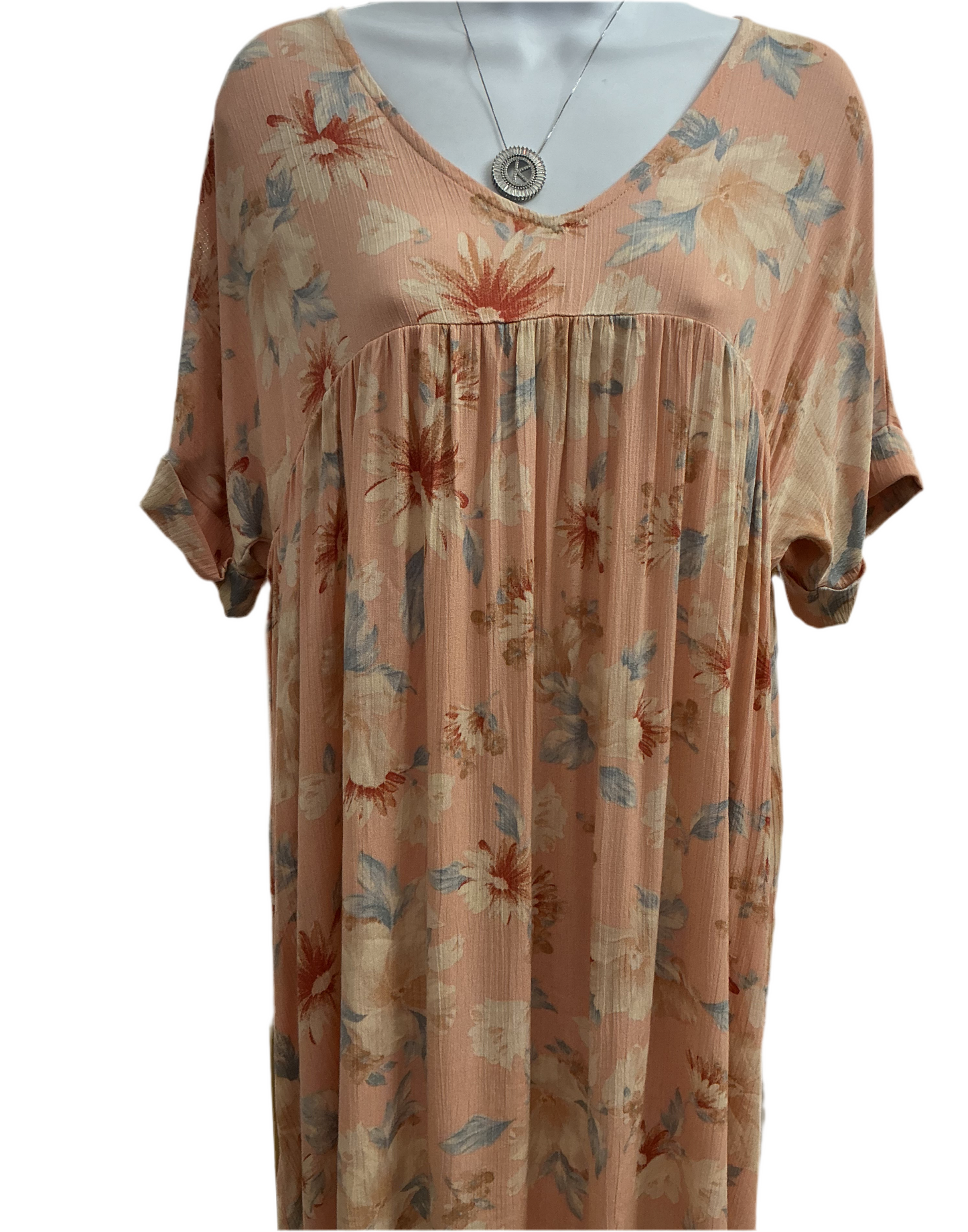 Peach Floral Spring Dress | White Birch