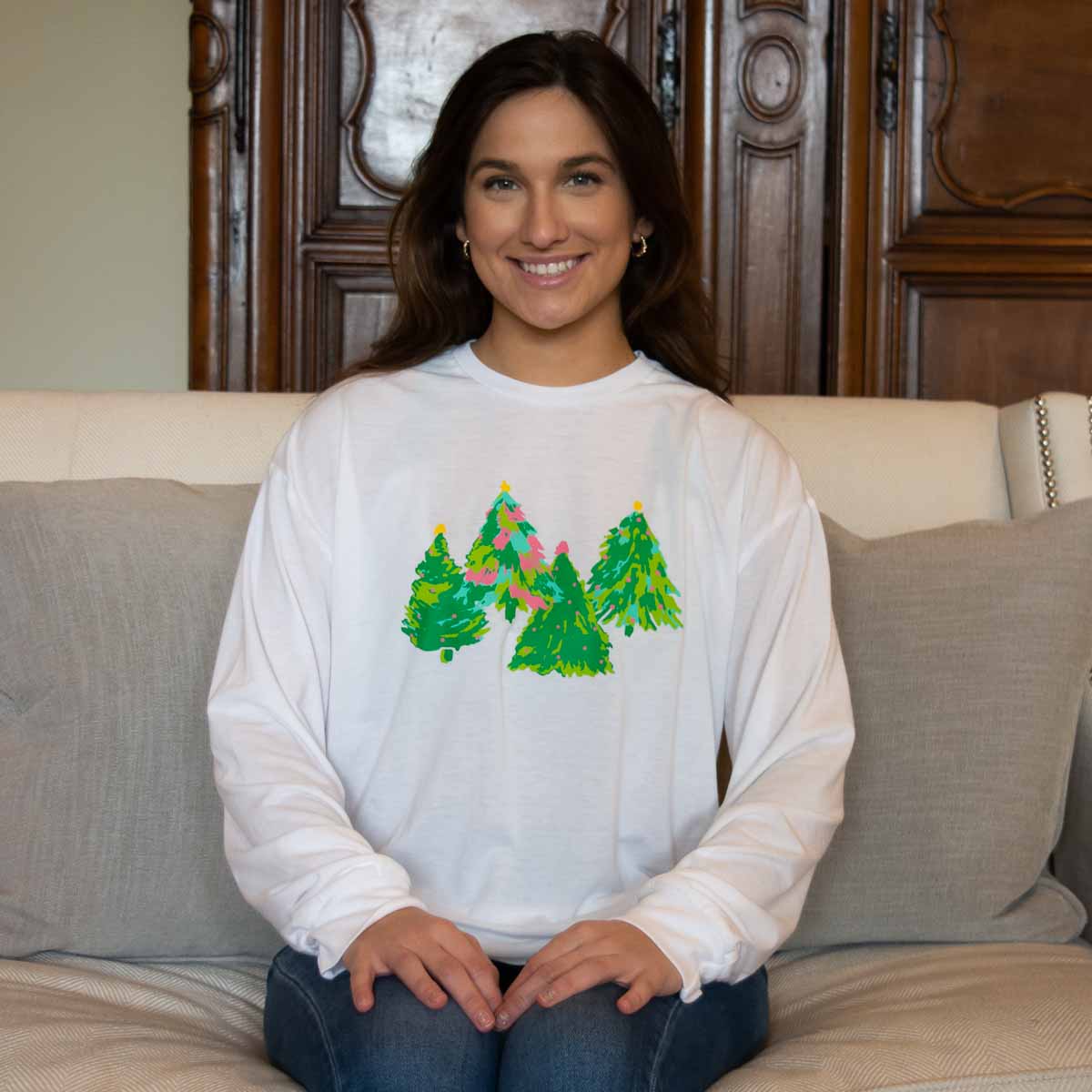 Celebration Tree Long Sleeve Crew Neck T-Shirt