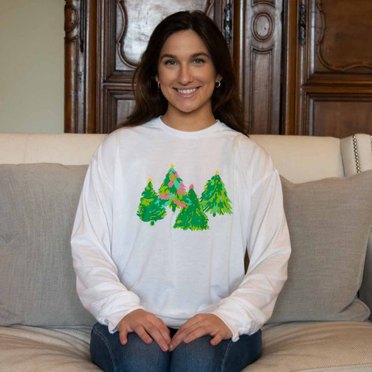 Celebration Tree Long Sleeve Crew Neck T-Shirt