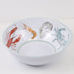 Seafood Melamine Bowl with colorful rim illustrations; available in 8" and 10" sizes. Ideal for outdoor entertaining.