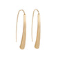 Minimalist gold Rockland Earrings with long, curved bars and thin wire hooks. Available in small, medium, and large sizes.