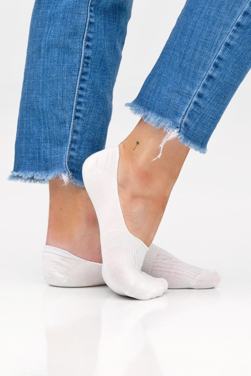 No Slip Sneaker Socks - Cable Knit; cable pattern, no-show fit. Sizes available: S, M, L.