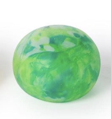 The Under Pressure Marbled Stress Ball has a smooth, round shape with green and blue marbling. Available in small, medium, and large sizes.