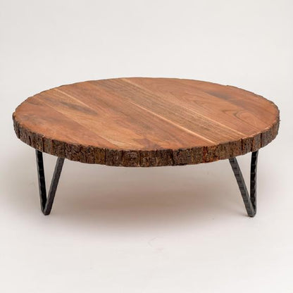 Round Bark Edge Cake Plate