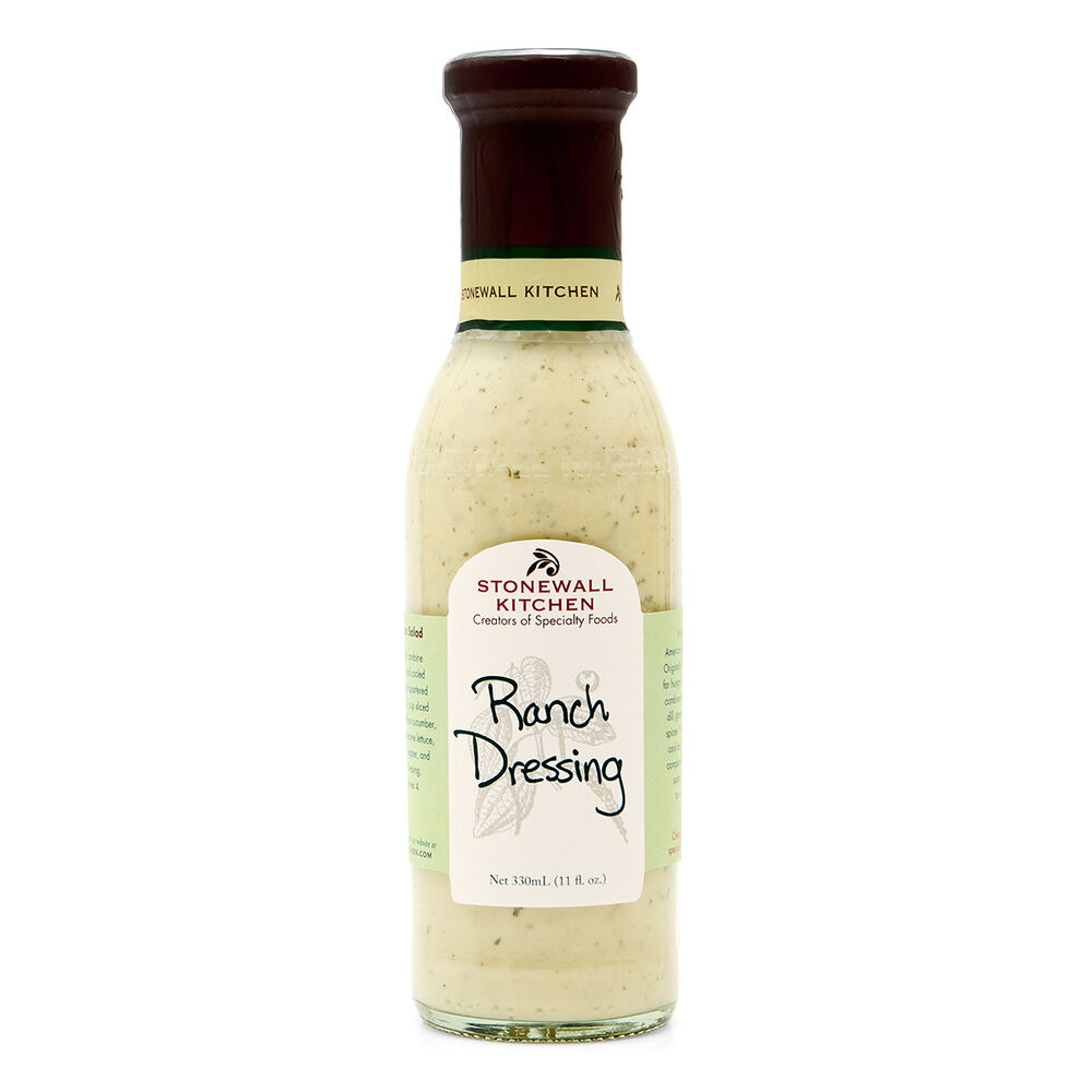 Ranch Dressing, 11 oz bottle, dark brown cap, green and white label, creamy buttermilk ranch.