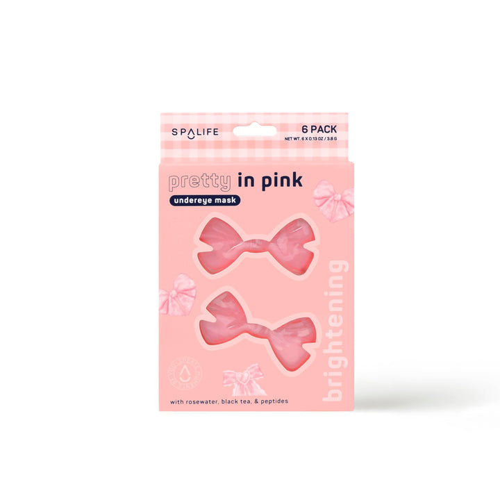 Pretty in Pink! Brightening Undereye Masks, pack of 8, with rosewater, black tea &amp; peptides. Size: 8 pairs per box.