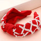 Game Day Seed Beaded Check Knot Headband