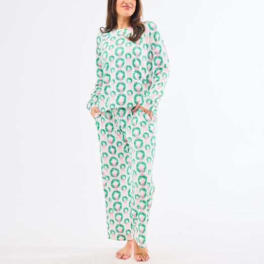 Annie Rosy Wreaths Pants Set