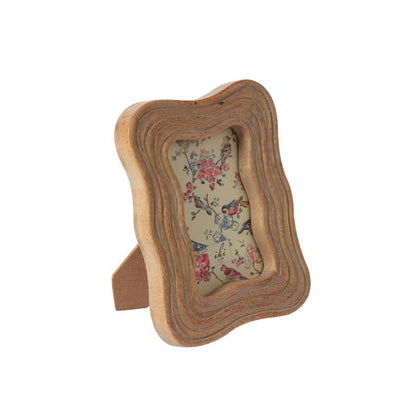 4"x6" Grey Wash Deco Frame with rustic, layered wood and wavy edges. Holds 4"x6" photos.
