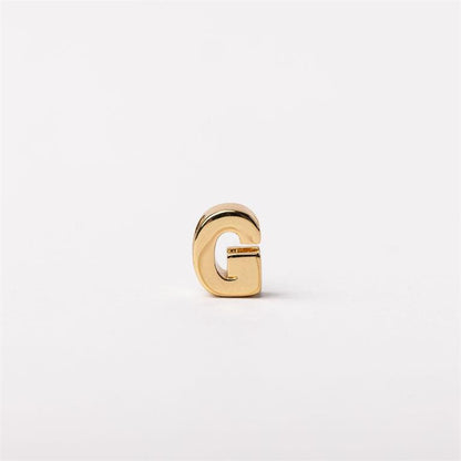 Small gold metallic "G" charm, Luxe Charm Necklace Bar. Available in mini (6mm) and standard (10mm) sizes.