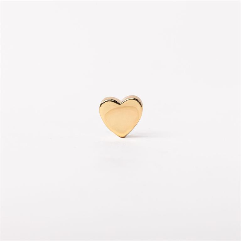 Luxe Charm Necklace Bar with petite shiny gold heart charm for customizable jewelry; available in multiple sizes.