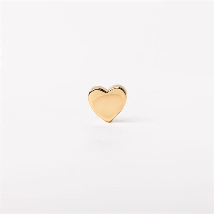 Luxe Charm Necklace Bar with petite shiny gold heart charm for customizable jewelry; available in multiple sizes.