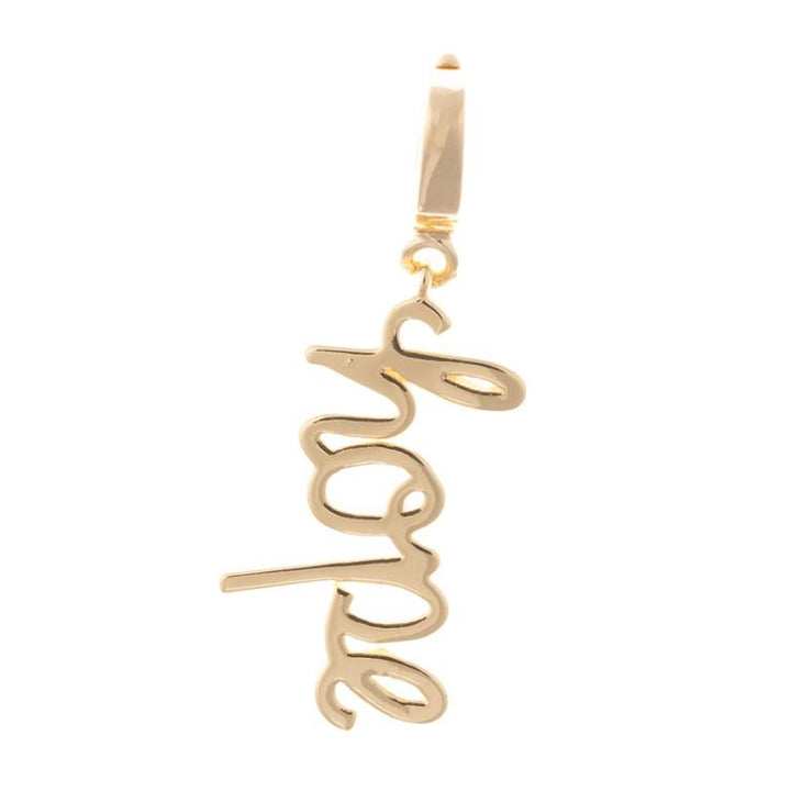 Sophie Clip-On Charm Necklace Bar with 18K gold-plated "hope" cursive charm. Available in 16" and 18" lengths.