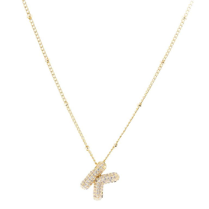 The Chloe Necklace showcases an 18K gold-plated &