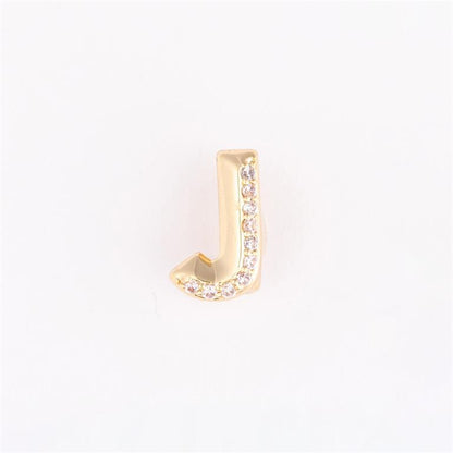 Gold "J" charm with sparkling gemstones for Camryn Bracelet; available in small, medium, and large sizes.