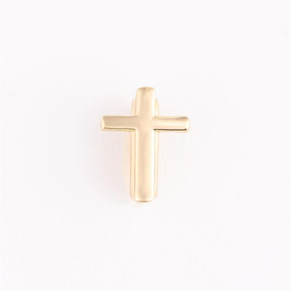 Camryn Bracelet Charm Bar: small gold cross-shaped charm. Available sizes: 8mm, 10mm. Perfect for custom bracelets.
