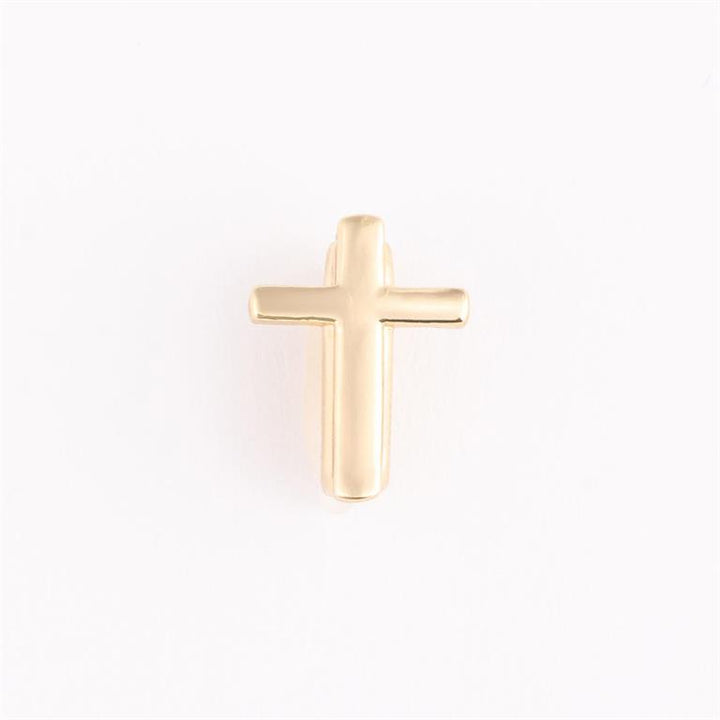 Camryn Bracelet Charm Bar: small gold cross-shaped charm. Available sizes: 8mm, 10mm. Perfect for custom bracelets.