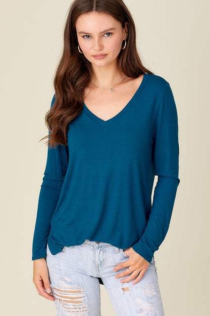 V Neck Long Sleeve Top