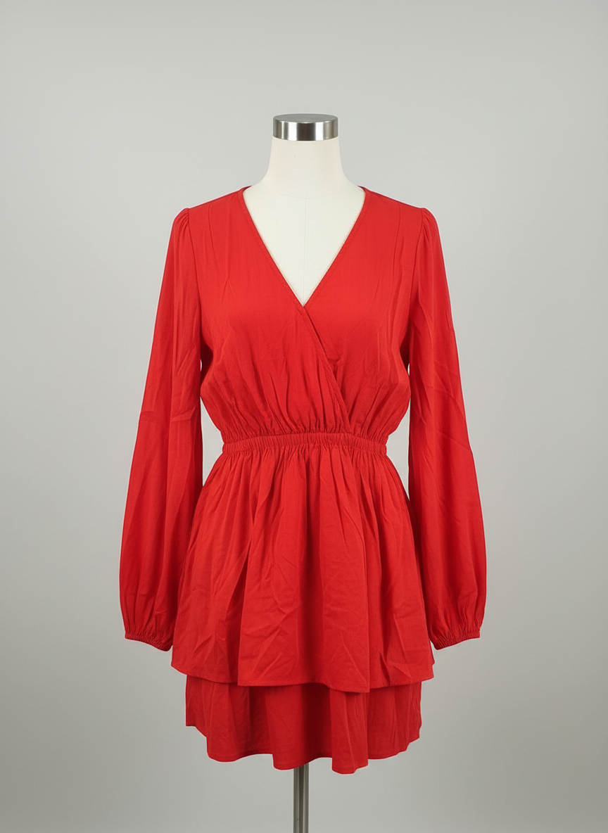 Red Long Sleeve Dress | White Birch Black Label