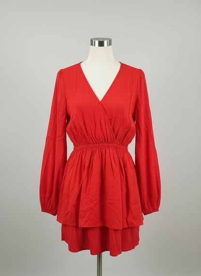 Red Long Sleeve Dress | White Birch Black Label