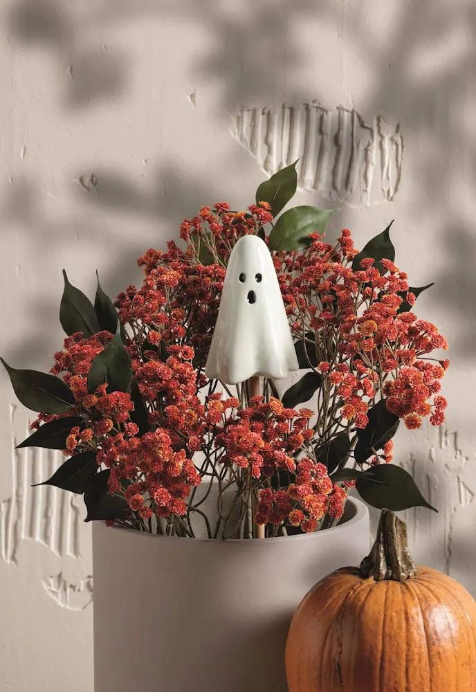 Ceramic Ghost Plant Stake available in multiple sizes.