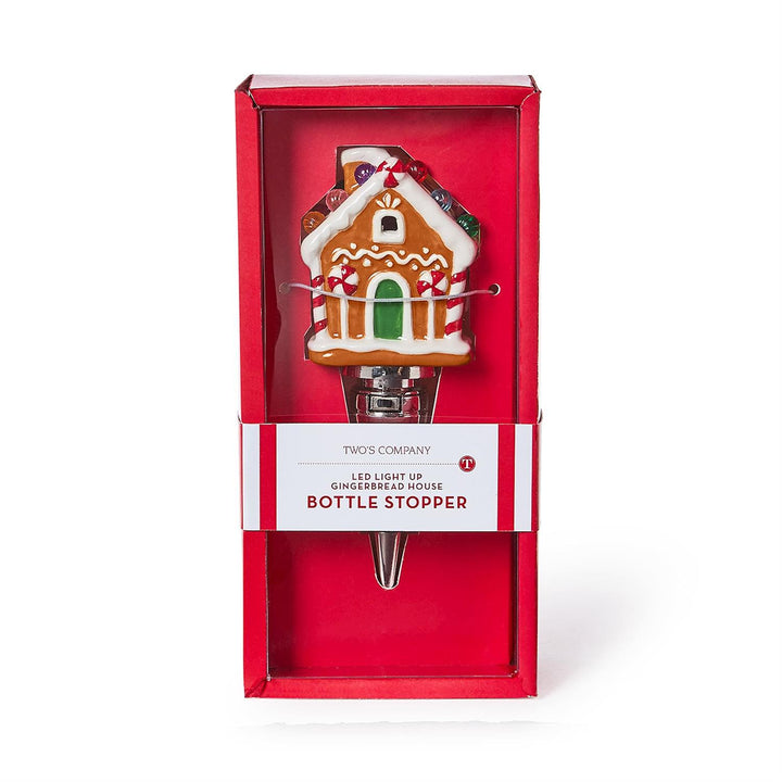 LED Gingerbread House Bottle Stopper.