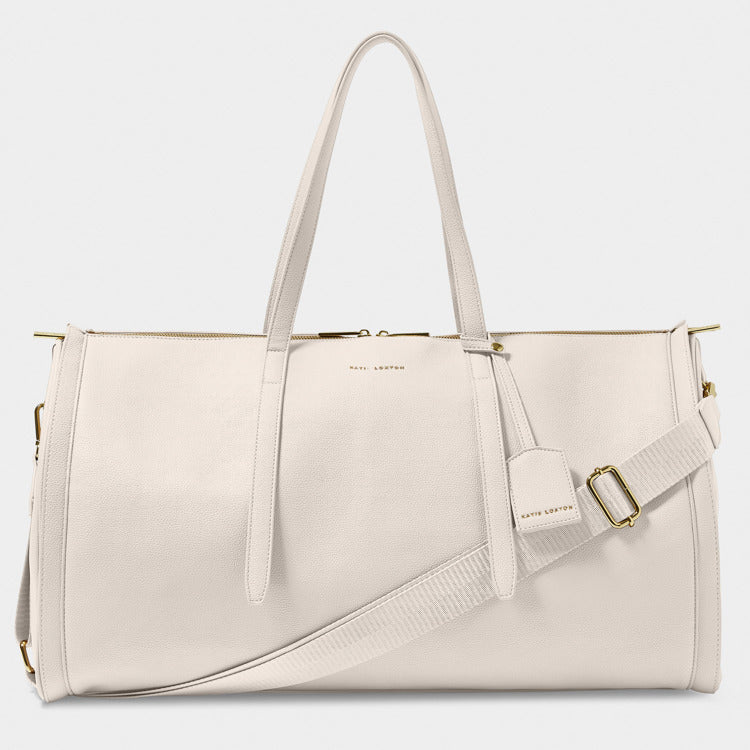FOLD OUT GARMENT WEEKEND BAG | Off white | 11 7/16" x 21 1/4" x 10 1/4"