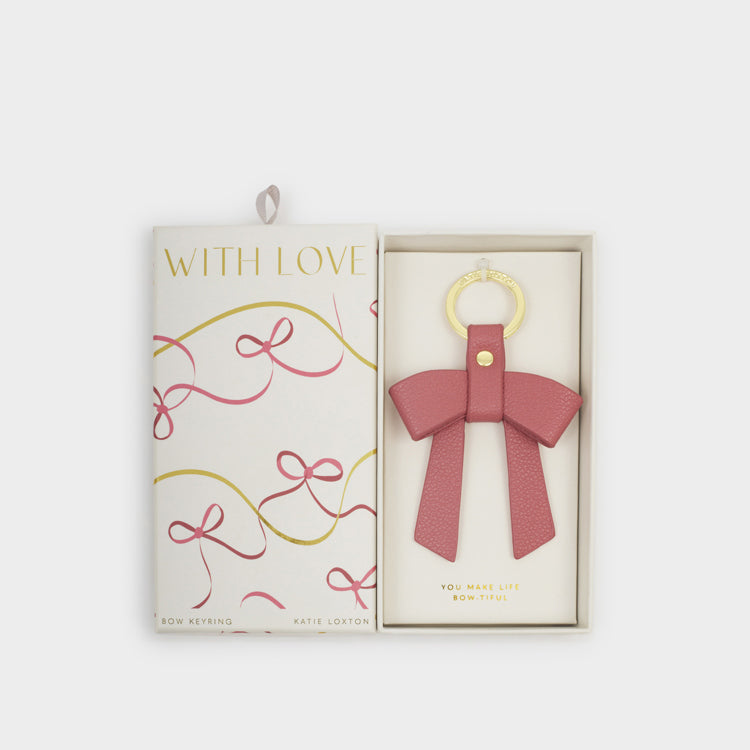 BOXED BOW KEYRING | YOU MAKE MY LIFE BOW-TIFUL| Raspberry Pink | 3 3/4" x 2 7/8"