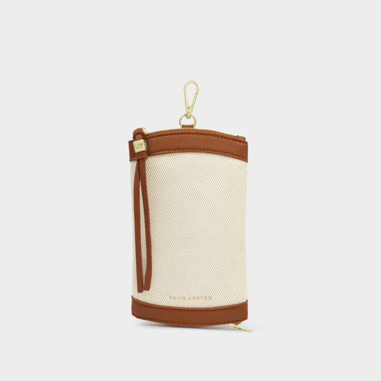 DUO SUNGLASSES CASE | Canvas/ Cognac | 7 7/8" x 4 7/16"
