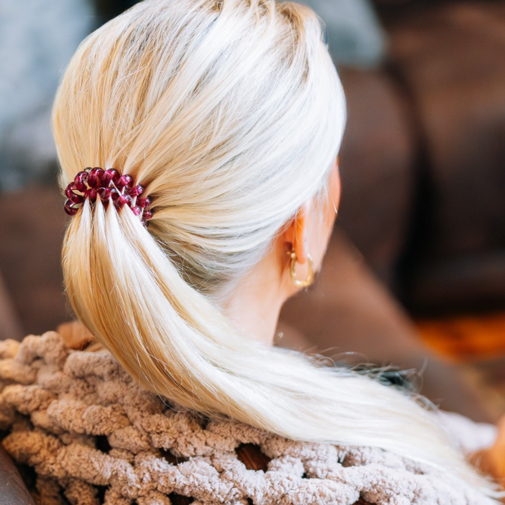 Merlot after Midnight Large Hair Ties secure a low ponytail; available in multiple sizes.