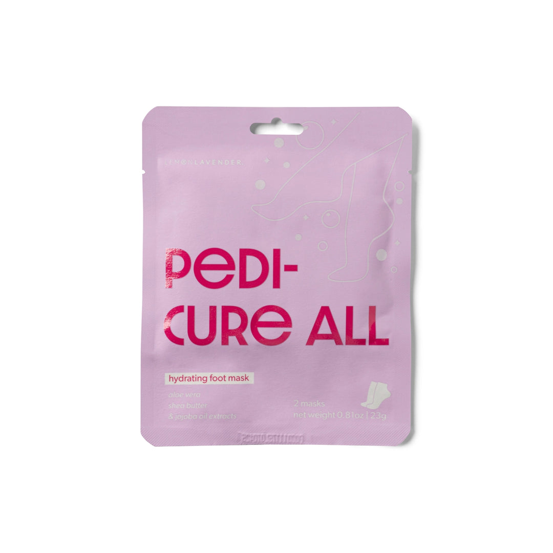 Light purple foil pouch for a Smooth It Over Hydrating Foot Mask.