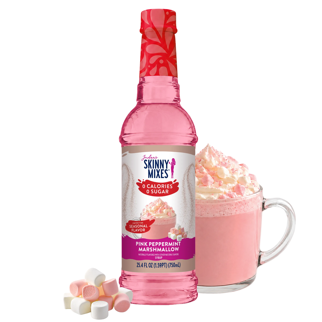 Sugar Free Pink Peppermint Marshmallow syrup bottle.