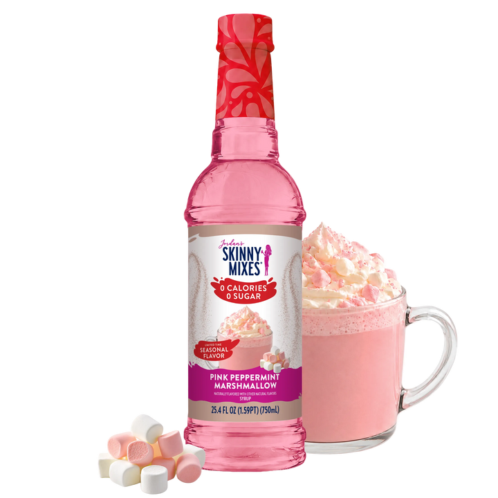 Sugar Free Pink Peppermint Marshmallow syrup bottle.